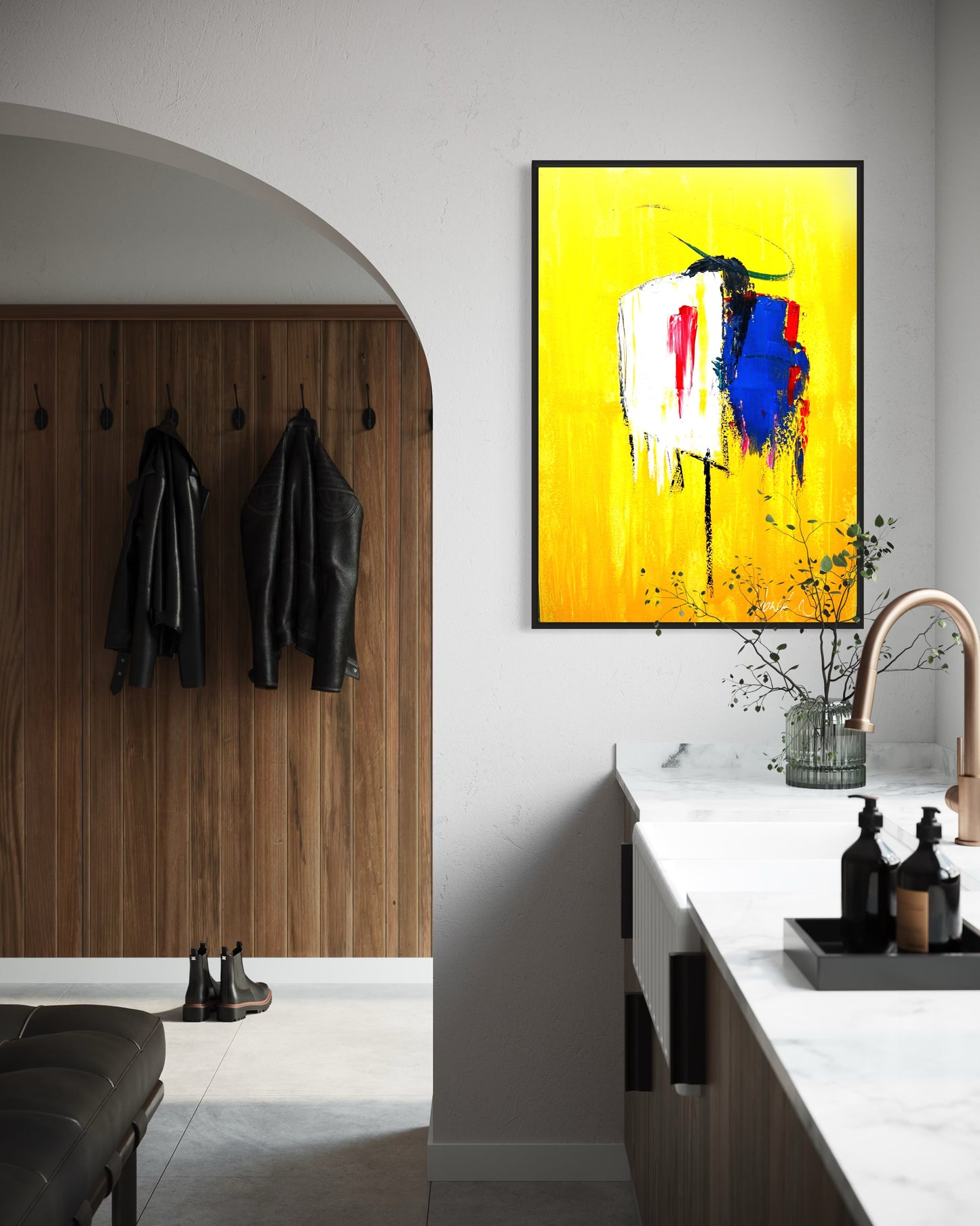 "Gone" Original Abstract Painting by Jozsef Kancsar and Acrrylic on Canvas -Paper Print